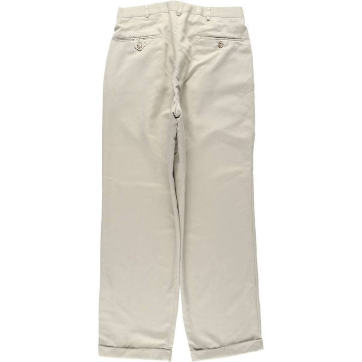 HAGGAR Black Label Two-Pleat Slacks Pants, Made in USA, Men's Size W31 (approx.) polyester Beige type Vintage Second Hand