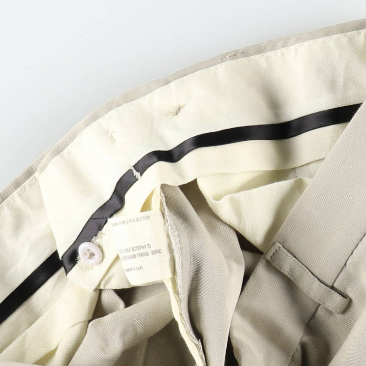 HAGGAR Black Label Two-Pleat Slacks Pants, Made in USA, Men's Size W31 (approx.) polyester Beige type Vintage Second Hand
