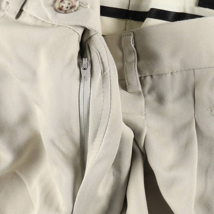 HAGGAR Black Label Two-Pleat Slacks Pants, Made in USA, Men's Size W31 (approx.) polyester Beige type Vintage Second Hand