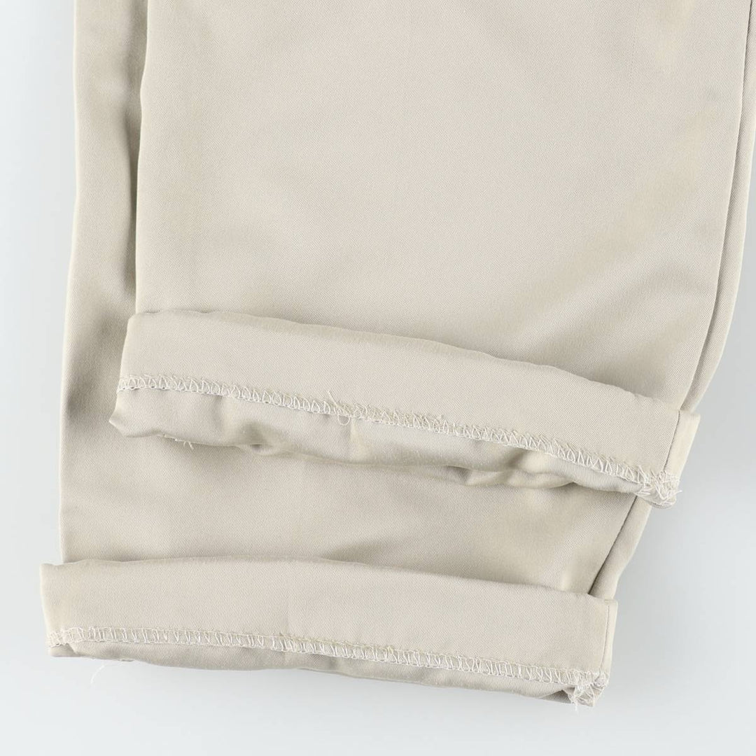 HAGGAR Black Label Two-Pleat Slacks Pants, Made in USA, Men's Size W31 (approx.) polyester Beige type Vintage Second Hand