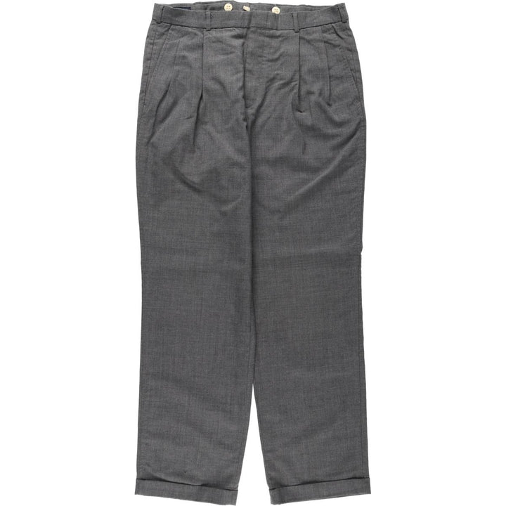 Lands' End two-pleat wool trousers, made in the USA, men's size W34 (approx.). wool gray type Vintage Second Hand