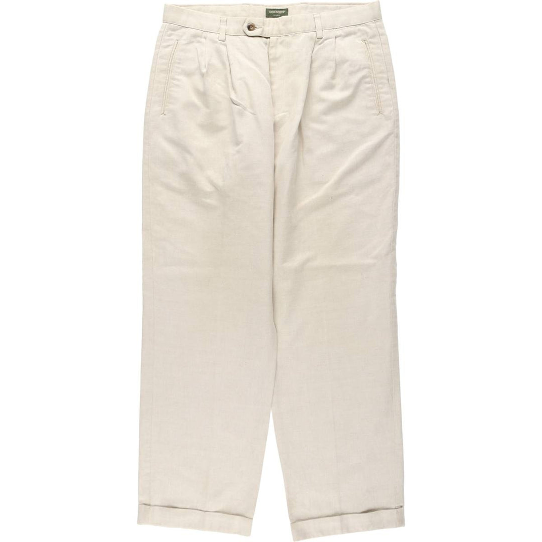 Dockers two-pleat slacks pants, men's size W36 (approx.) cotton Beige type Vintage Second Hand