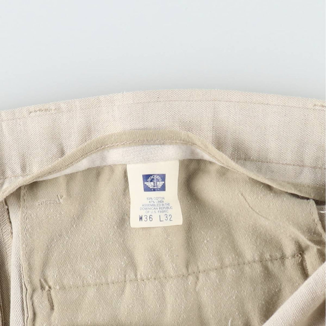 Dockers two-pleat slacks pants, men's size W36 (approx.) cotton Beige type Vintage Second Hand