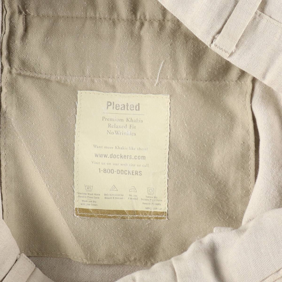 Dockers two-pleat slacks pants, men's size W36 (approx.) cotton Beige type Vintage Second Hand