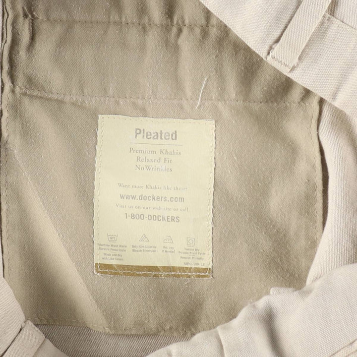 Dockers two-pleat slacks pants, men's size W36 (approx.) cotton Beige type Vintage Second Hand