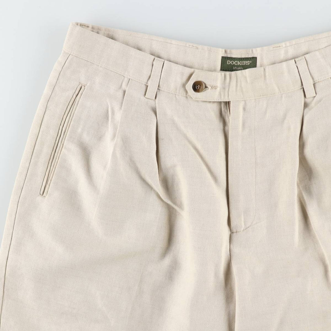 Dockers two-pleat slacks pants, men's size W36 (approx.) cotton Beige type Vintage Second Hand