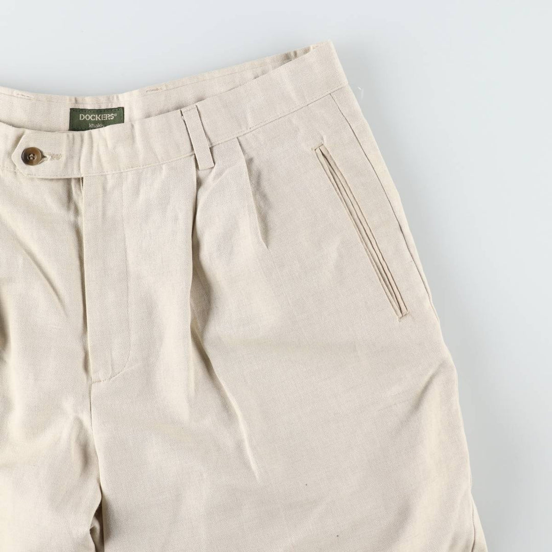 Dockers two-pleat slacks pants, men's size W36 (approx.) cotton Beige type Vintage Second Hand