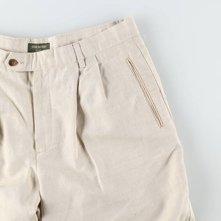 Dockers two-pleat slacks pants, men's size W36 (approx.) cotton Beige type Vintage Second Hand