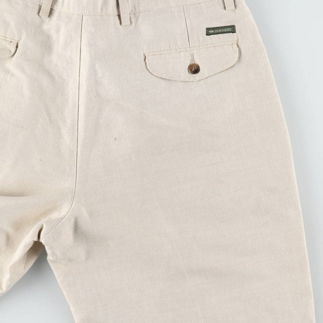 Dockers two-pleat slacks pants, men's size W36 (approx.) cotton Beige type Vintage Second Hand