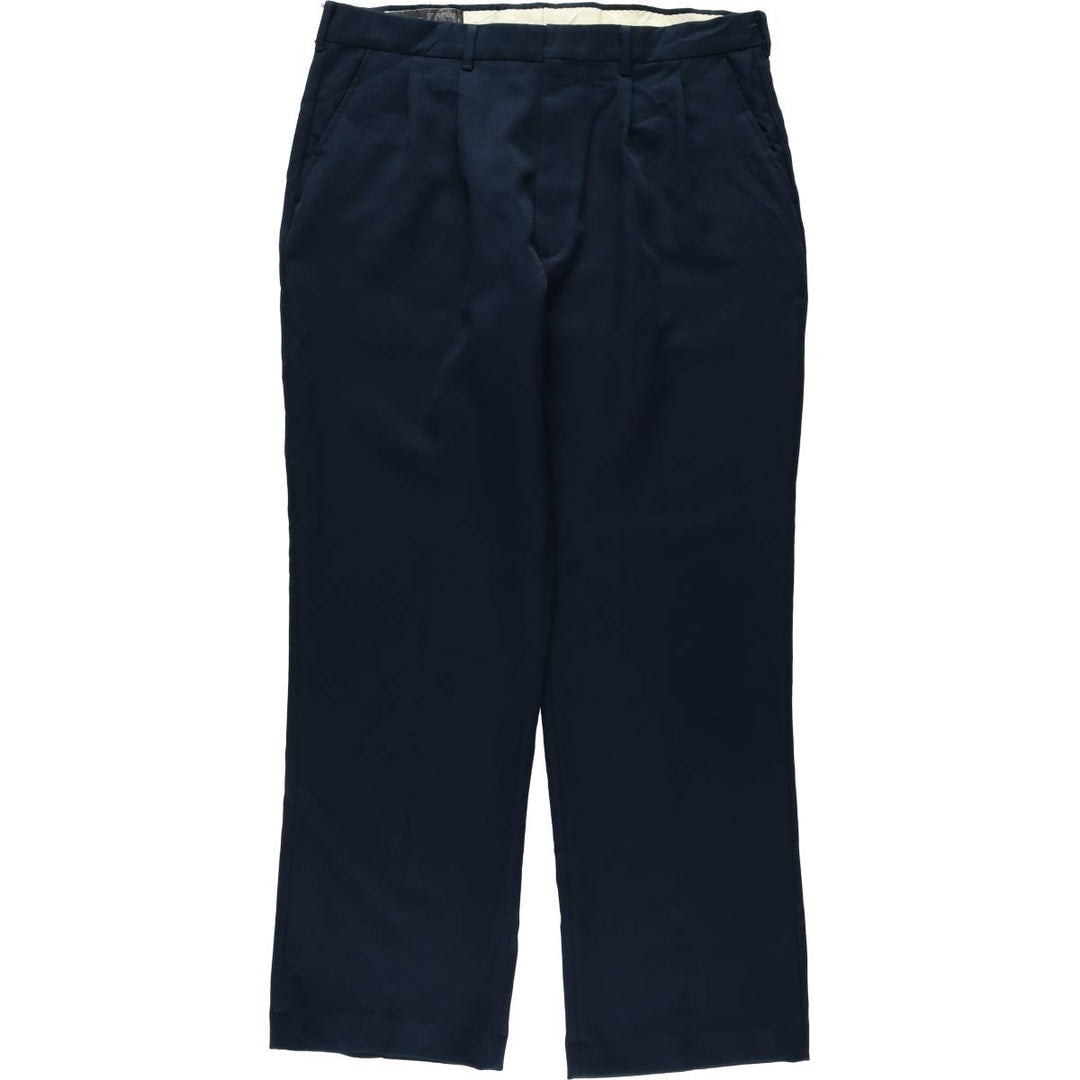 90'S Comfort Action slacks pants, made in USA, men's size W36 equivalent, vintage. unclear navy blue type Vintage Second Hand