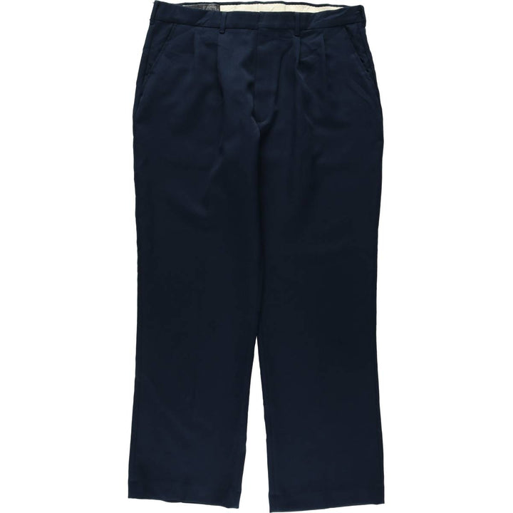 90'S Comfort Action slacks pants, made in USA, men's size W36 equivalent, vintage. unclear navy blue type Vintage Second Hand