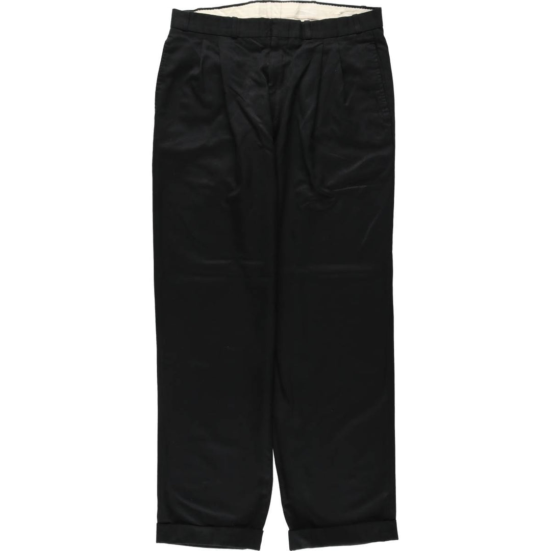 Haggar Collections Two-Pleated Slacks, Made in Canada, Men's Size W34 polyester black type Vintage Second Hand