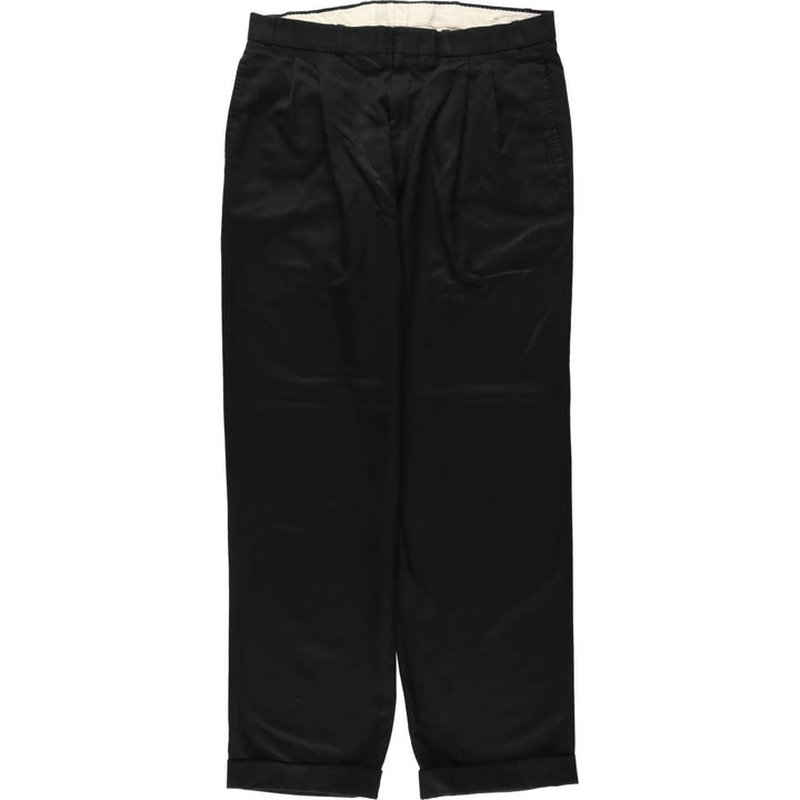 Haggar Collections Two-Pleated Slacks, Made in Canada, Men's Size W34 polyester black type Vintage Second Hand