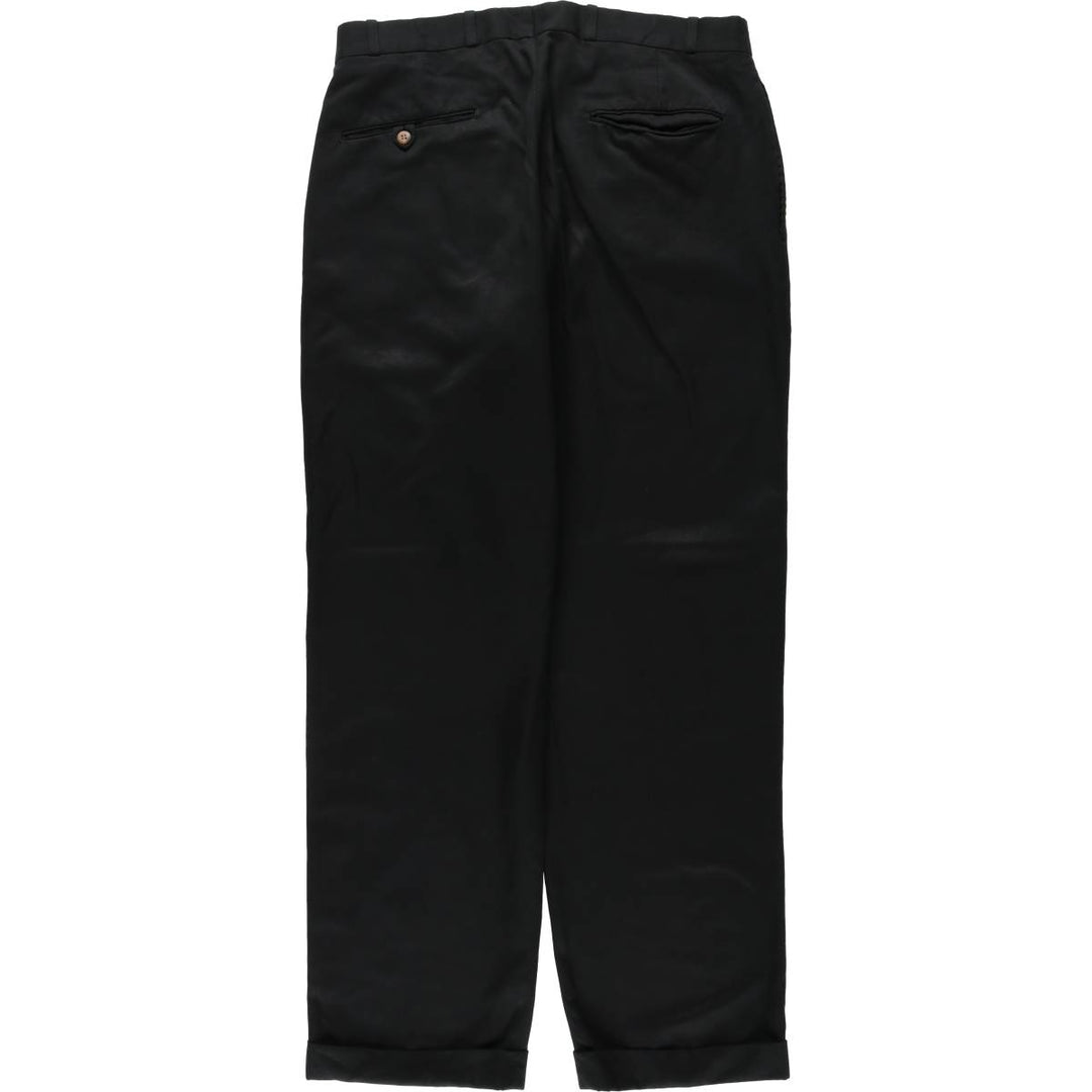 Haggar Collections Two-Pleated Slacks, Made in Canada, Men's Size W34 polyester black type Vintage Second Hand