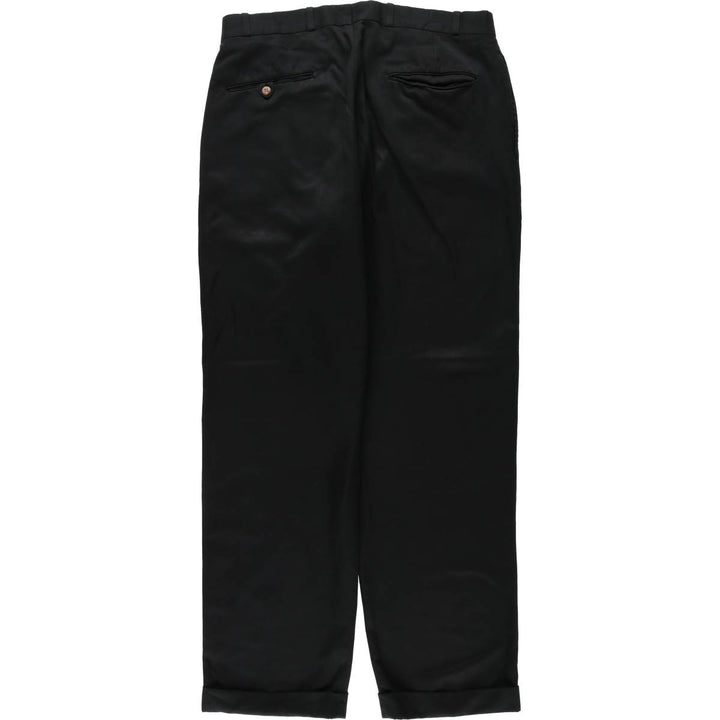 Haggar Collections Two-Pleated Slacks, Made in Canada, Men's Size W34 polyester black type Vintage Second Hand