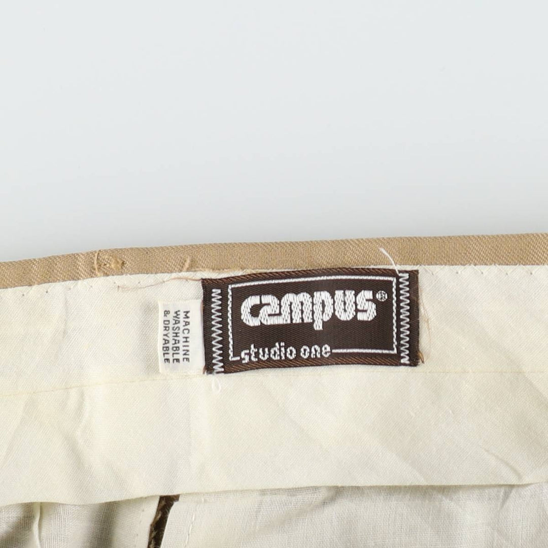 1970s-era Campus slacks pants, men's size W31 (approx.), vintage. unclear Beige type Vintage Second Hand