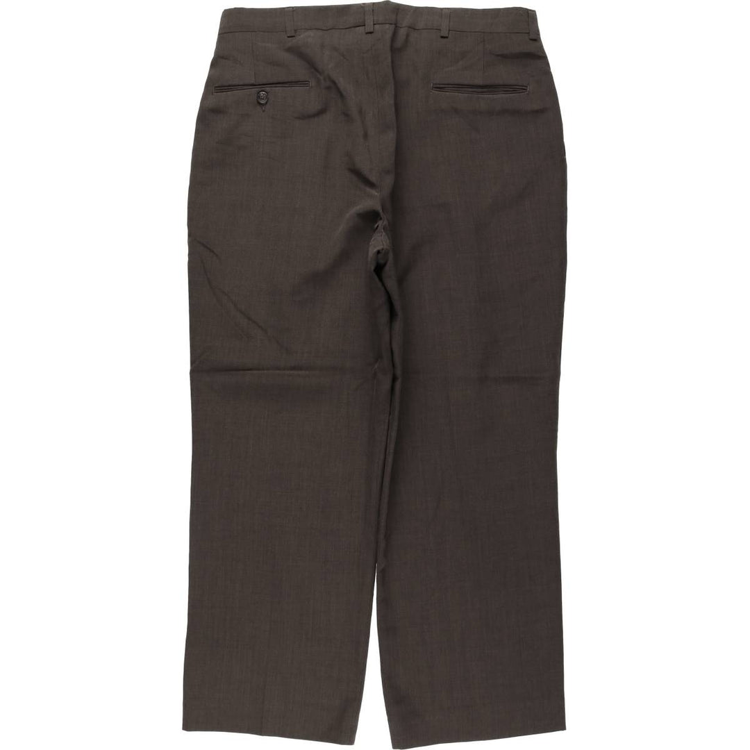 HAGGAR Two-pleat slacks pants for men, equivalent to size W36. polyester brown type Vintage Second Hand