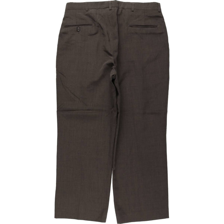 HAGGAR Two-pleat slacks pants for men, equivalent to size W36. polyester brown type Vintage Second Hand