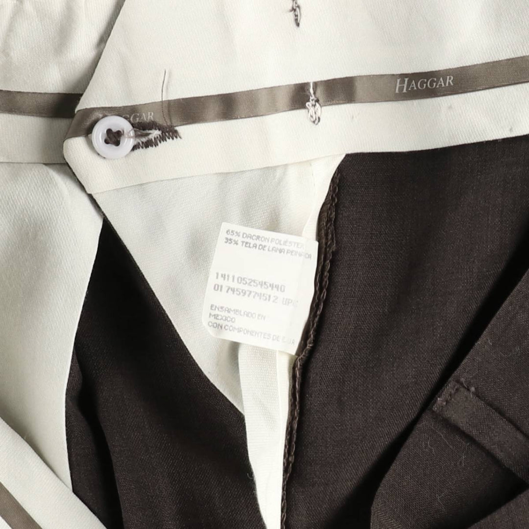 HAGGAR Two-pleat slacks pants for men, equivalent to size W36. polyester brown type Vintage Second Hand