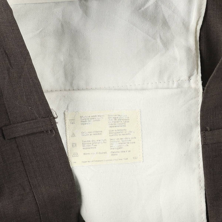 HAGGAR Two-pleat slacks pants for men, equivalent to size W36. polyester brown type Vintage Second Hand