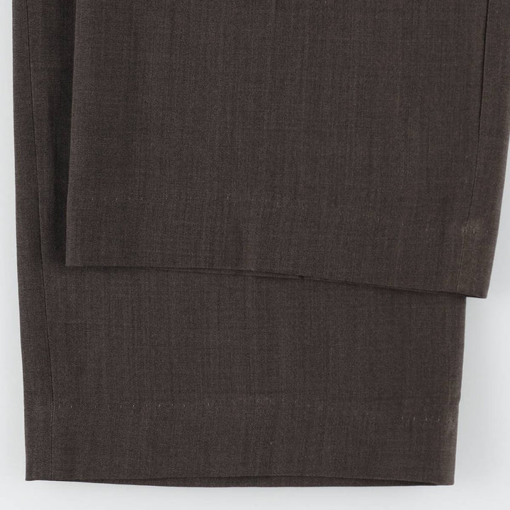 HAGGAR Two-pleat slacks pants for men, equivalent to size W36. polyester brown type Vintage Second Hand