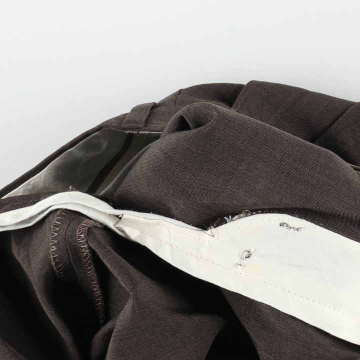 HAGGAR Two-pleat slacks pants for men, equivalent to size W36. polyester brown type Vintage Second Hand