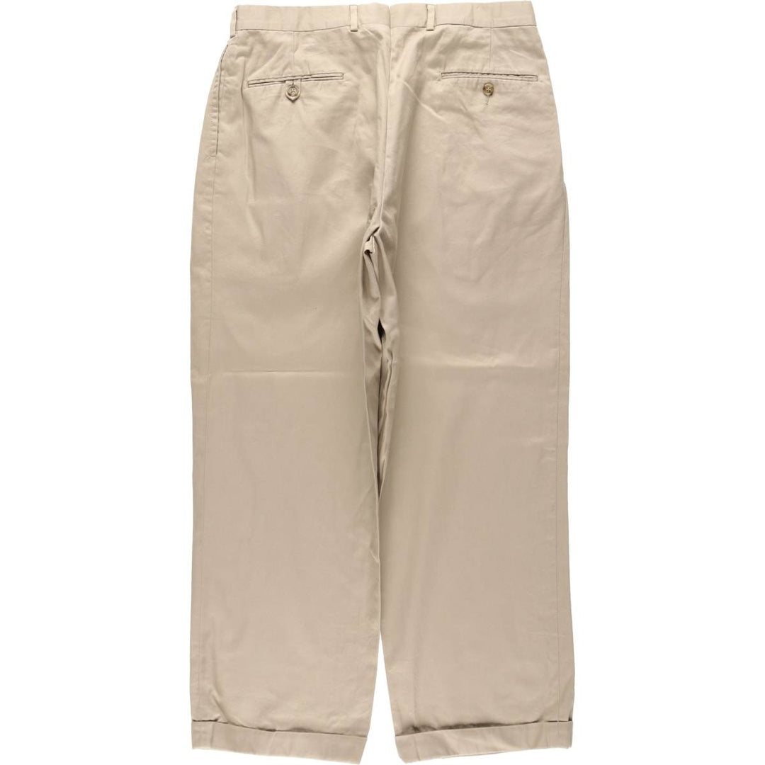Bullock And Jones two-pleat cotton slacks, made in the USA, men's size W33 equivalent, vintage. cotton Beige type Vintage Second Hand