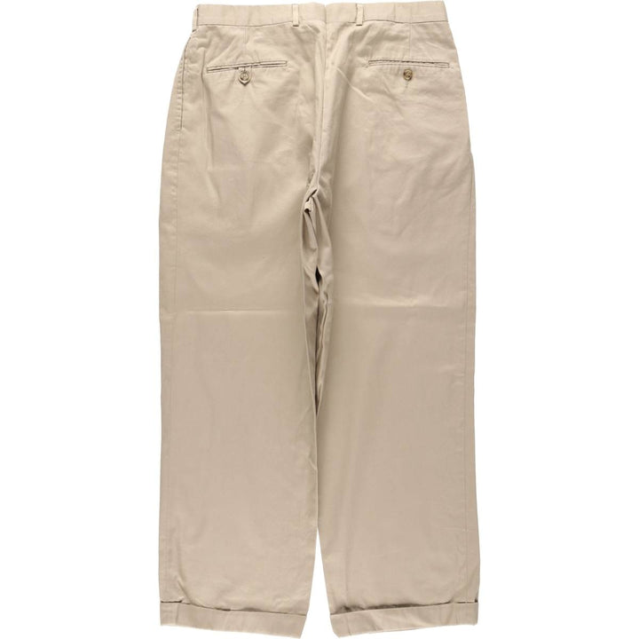 Bullock And Jones two-pleat cotton slacks, made in the USA, men's size W33 equivalent, vintage. cotton Beige type Vintage Second Hand