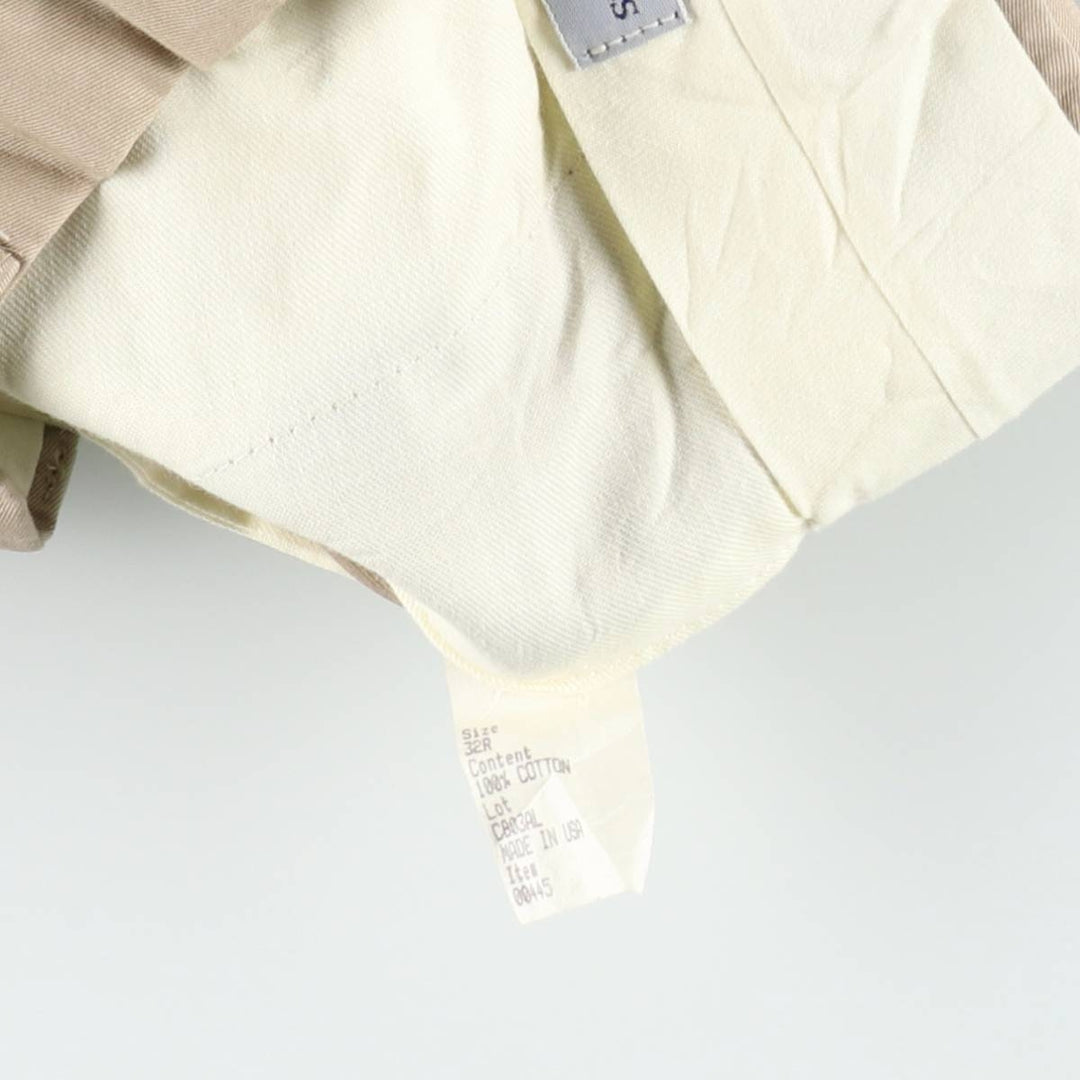 Bullock And Jones two-pleat cotton slacks, made in the USA, men's size W33 equivalent, vintage. cotton Beige type Vintage Second Hand