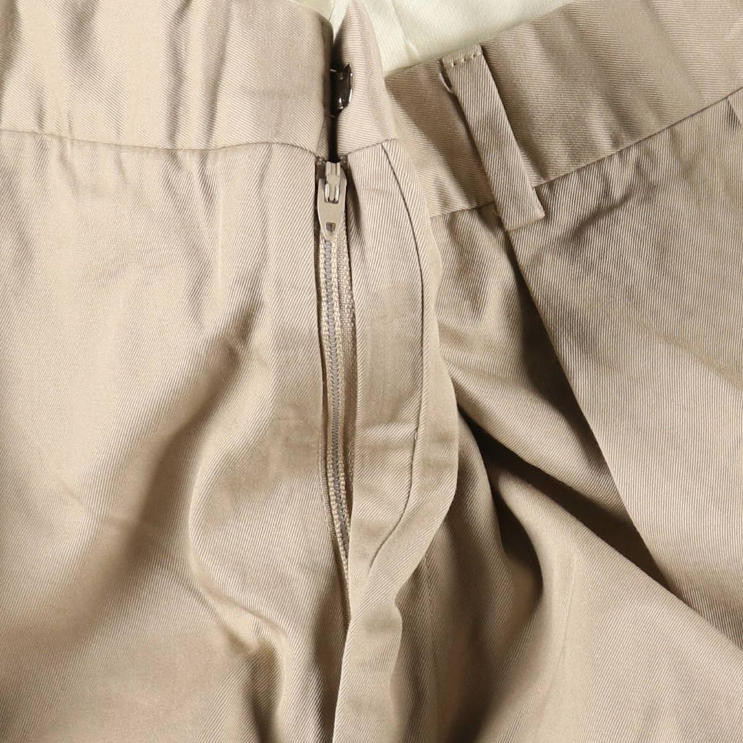 Bullock And Jones two-pleat cotton slacks, made in the USA, men's size W33 equivalent, vintage. cotton Beige type Vintage Second Hand