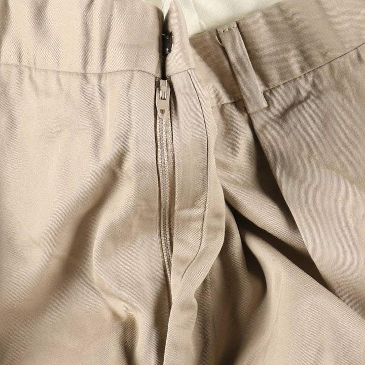 Bullock And Jones two-pleat cotton slacks, made in the USA, men's size W33 equivalent, vintage. cotton Beige type Vintage Second Hand