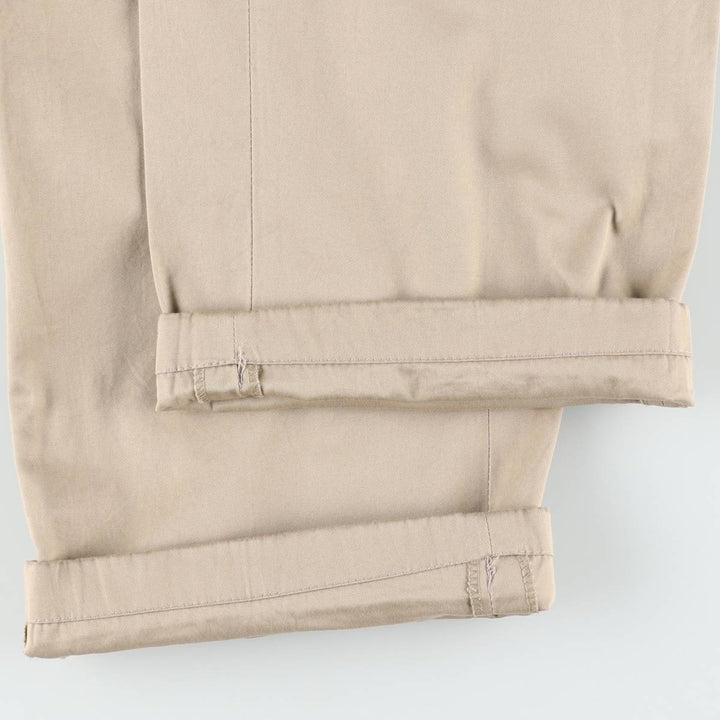 Bullock And Jones two-pleat cotton slacks, made in the USA, men's size W33 equivalent, vintage. cotton Beige type Vintage Second Hand