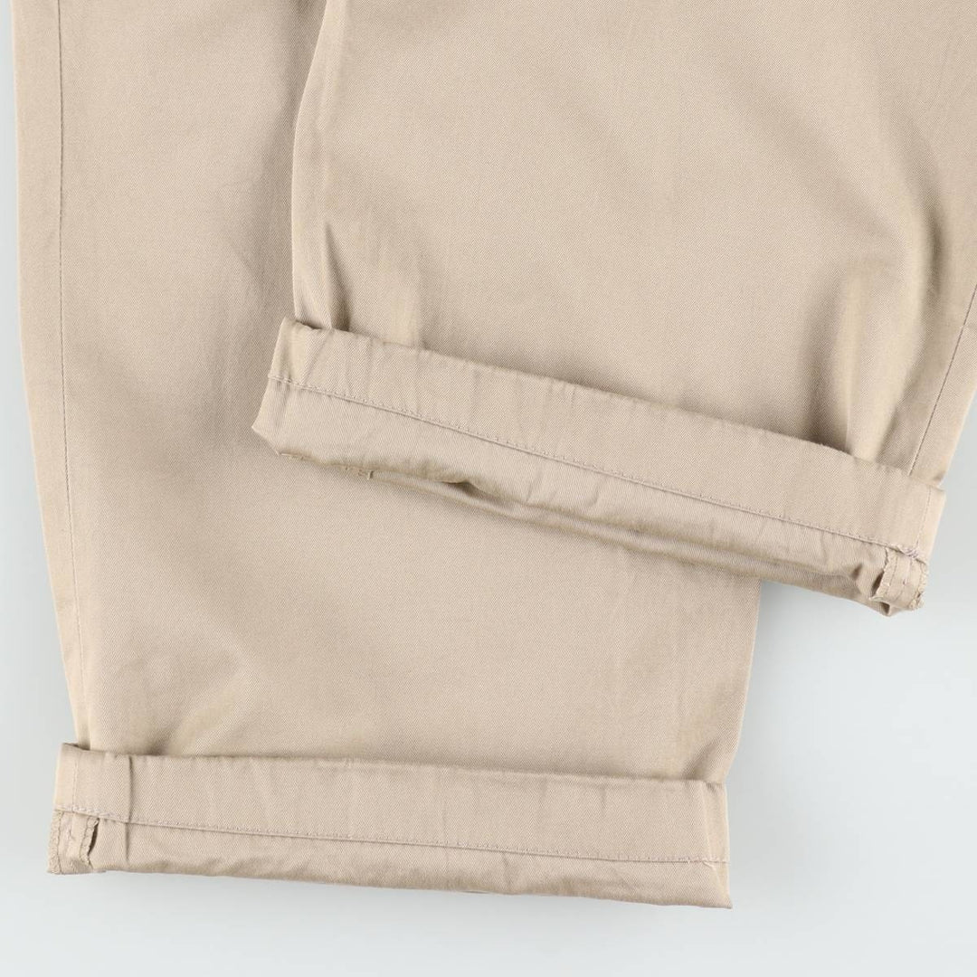Bullock And Jones two-pleat cotton slacks, made in the USA, men's size W33 equivalent, vintage. cotton Beige type Vintage Second Hand