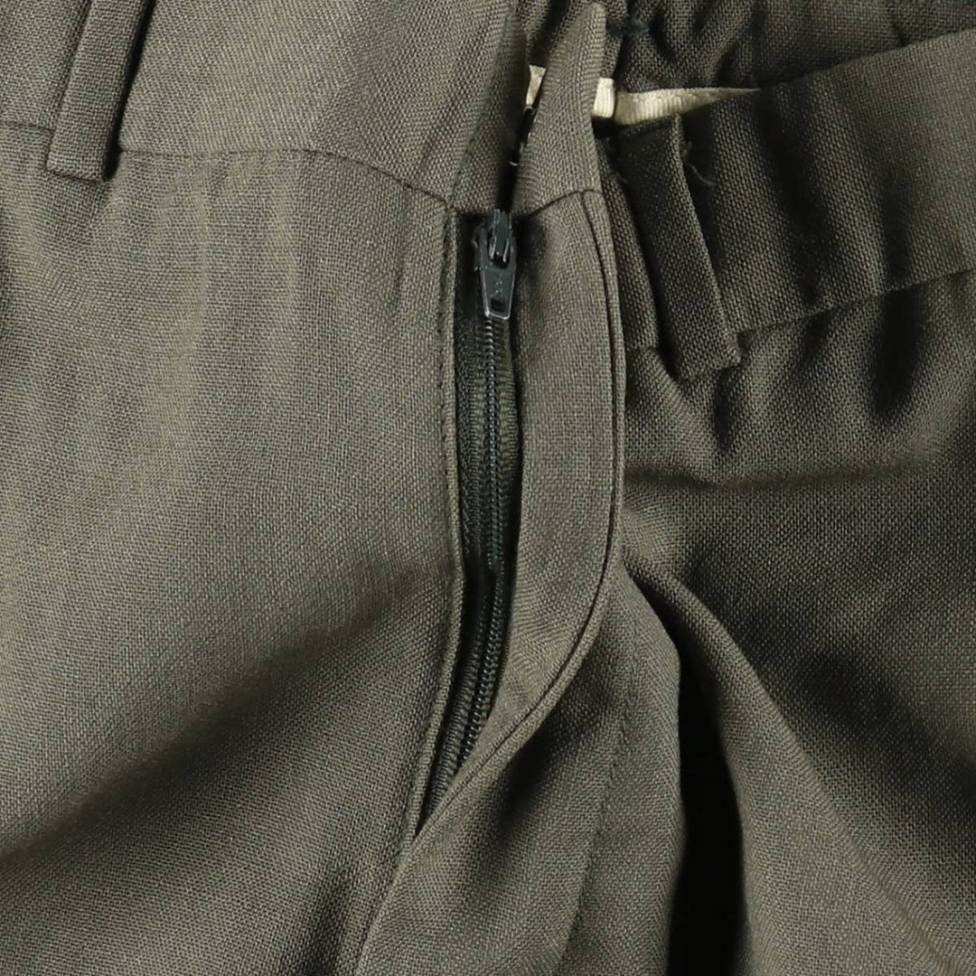 80s-90'S Lands' End wool trousers/slacks, made in USA, men's size W36 (approx.), vintage. wool Khaki type Vintage Second Hand
