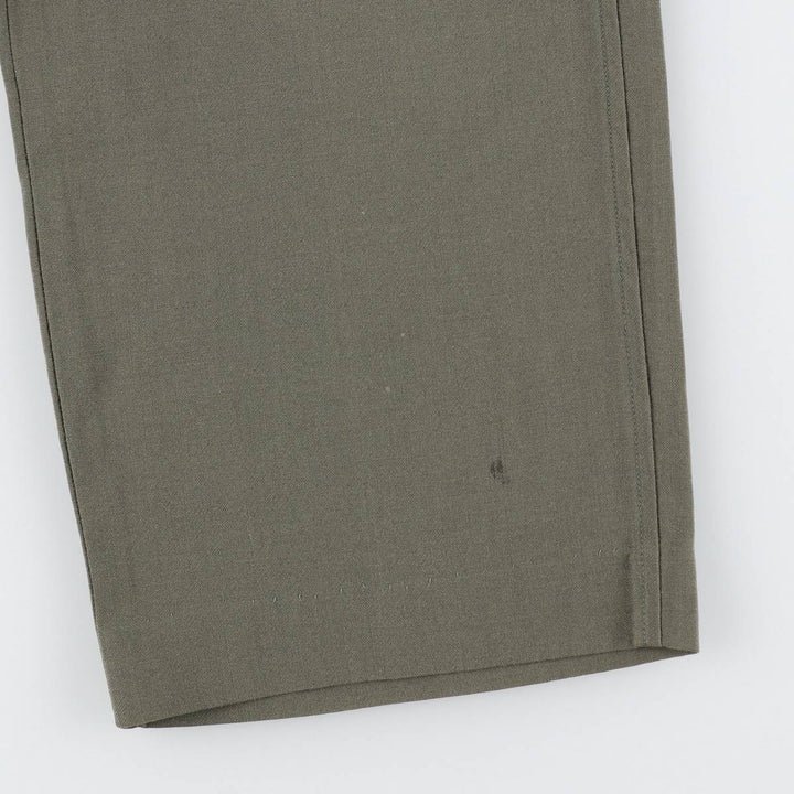 80s-90'S Lands' End wool trousers/slacks, made in USA, men's size W36 (approx.), vintage. wool Khaki type Vintage Second Hand
