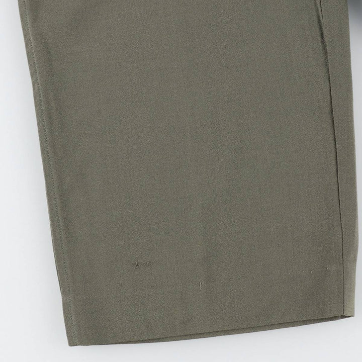 80s-90'S Lands' End wool trousers/slacks, made in USA, men's size W36 (approx.), vintage. wool Khaki type Vintage Second Hand