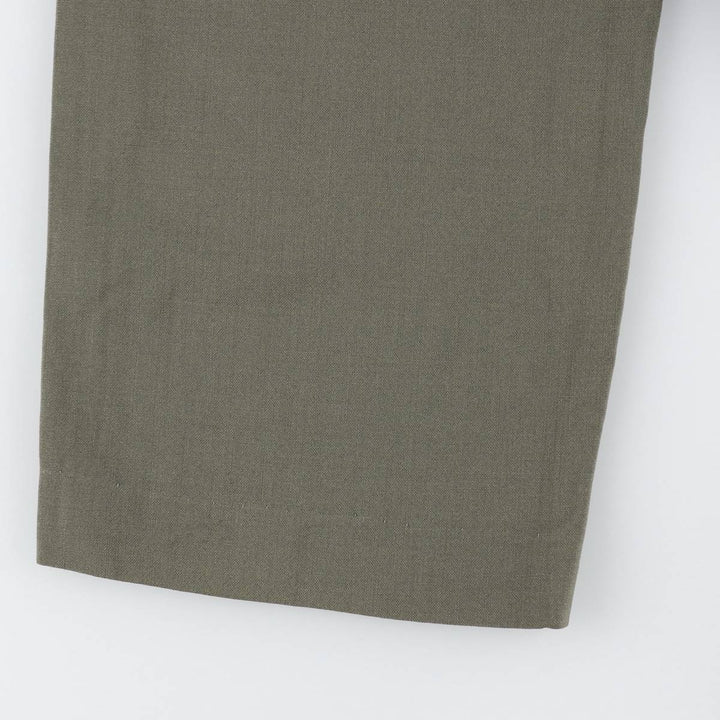 80s-90'S Lands' End wool trousers/slacks, made in USA, men's size W36 (approx.), vintage. wool Khaki type Vintage Second Hand
