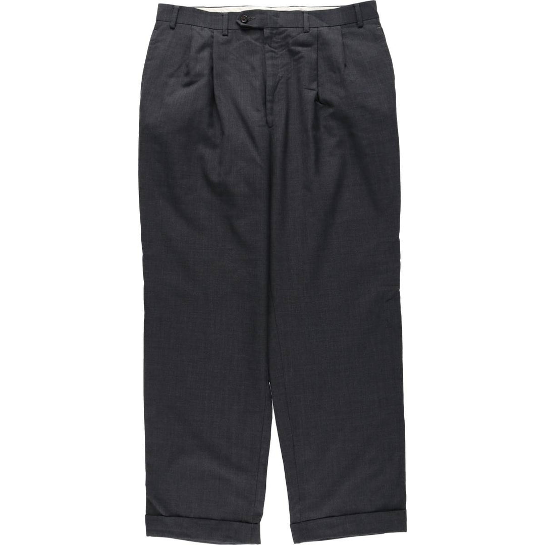 Ralph Lauren LAUREN Lauren Two-pleat wool pants slacks for men, equivalent to W36 wool gray type Vintage Second Hand