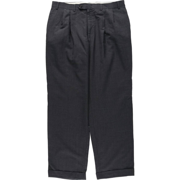 Ralph Lauren LAUREN Lauren Two-pleat wool pants slacks for men, equivalent to W36 wool gray type Vintage Second Hand