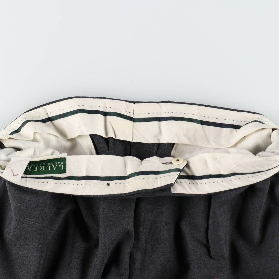 Ralph Lauren LAUREN Lauren Two-pleat wool pants slacks for men, equivalent to W36 wool gray type Vintage Second Hand