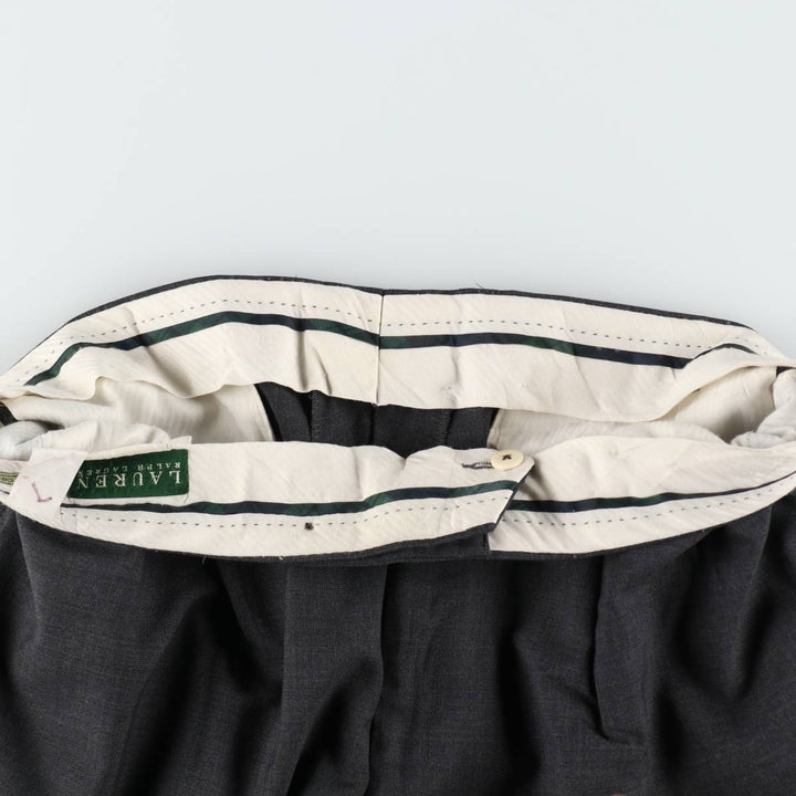 Ralph Lauren LAUREN Lauren Two-pleat wool pants slacks for men, equivalent to W36 wool gray type Vintage Second Hand