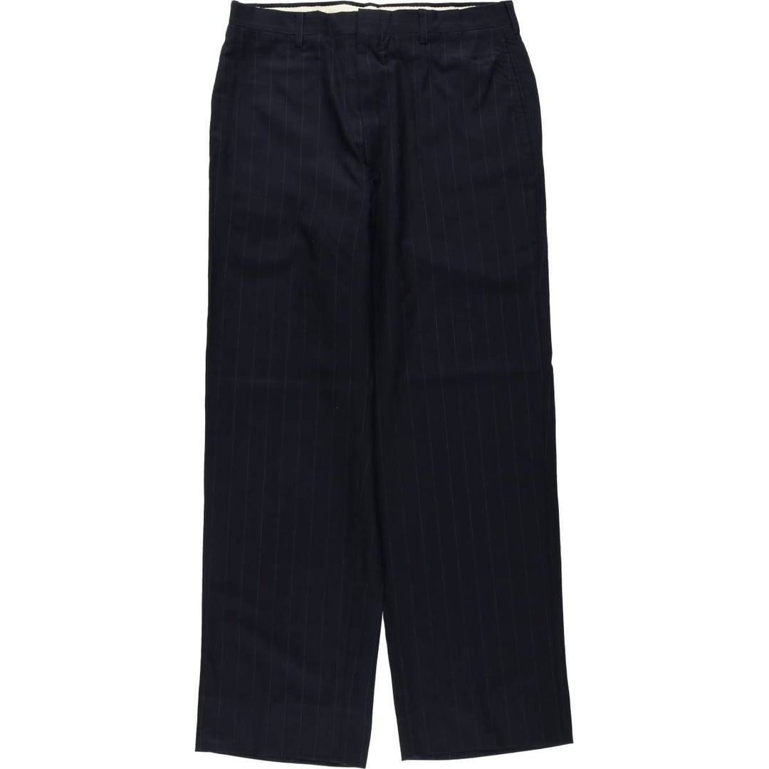 80s-90'S Jos.A.Bank Striped Pattern Wool Trousers/Slacks, Made in USA, Men's Size W33 (approx.), Vintage wool black type Vintage Second Hand