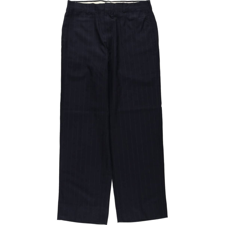 80s-90'S Jos.A.Bank Striped Pattern Wool Trousers/Slacks, Made in USA, Men's Size W33 (approx.), Vintage wool black type Vintage Second Hand