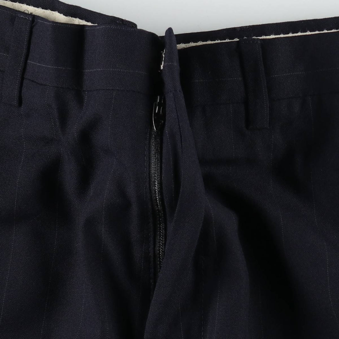 80s-90'S Jos.A.Bank Striped Pattern Wool Trousers/Slacks, Made in USA, Men's Size W33 (approx.), Vintage wool black type Vintage Second Hand