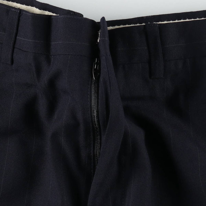 80s-90'S Jos.A.Bank Striped Pattern Wool Trousers/Slacks, Made in USA, Men's Size W33 (approx.), Vintage wool black type Vintage Second Hand