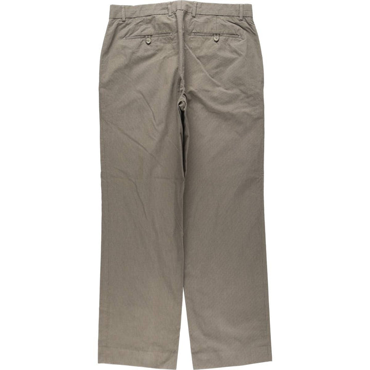 Banana Republic Straight Dress Chino Check Pattern Cotton Slacks Pants, Men's W35 (approx.) cotton Beige type Vintage Second Hand