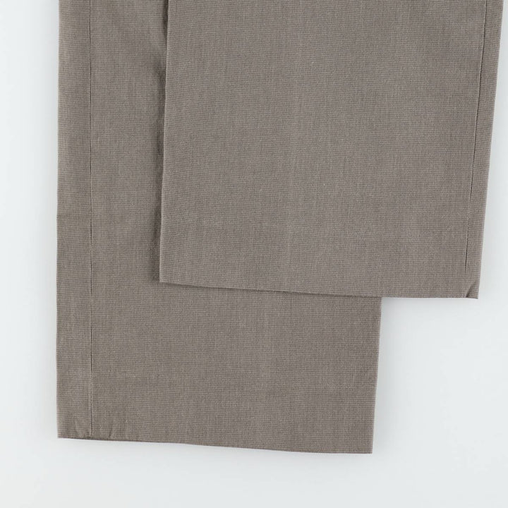 Banana Republic Straight Dress Chino Check Pattern Cotton Slacks Pants, Men's W35 (approx.) cotton Beige type Vintage Second Hand