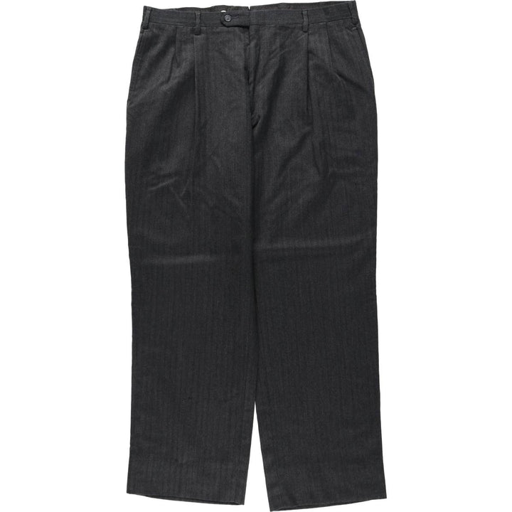 80s-90'S Joss A. Bank herringbone two-pleat wool trousers, made in USA, men's size W37 equivalent, vintage. wool gray type Vintage Second Hand