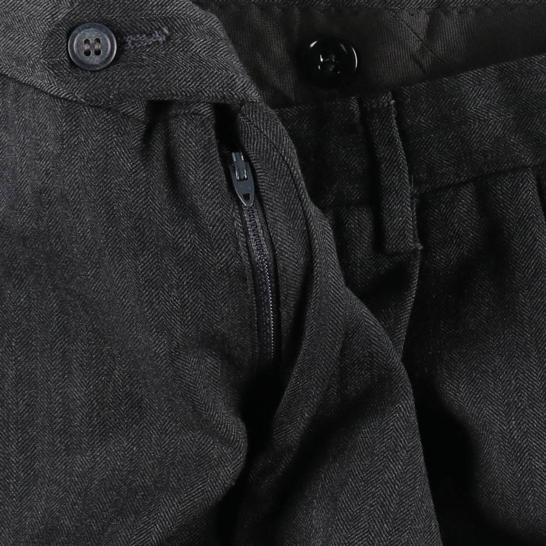 80s-90'S Joss A. Bank herringbone two-pleat wool trousers, made in USA, men's size W37 equivalent, vintage. wool gray type Vintage Second Hand