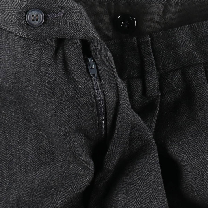 80s-90'S Joss A. Bank herringbone two-pleat wool trousers, made in USA, men's size W37 equivalent, vintage. wool gray type Vintage Second Hand